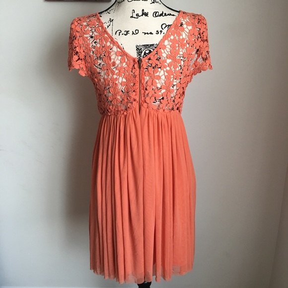 Beautiful Coral Mini Sundress - Picture 3 of 4