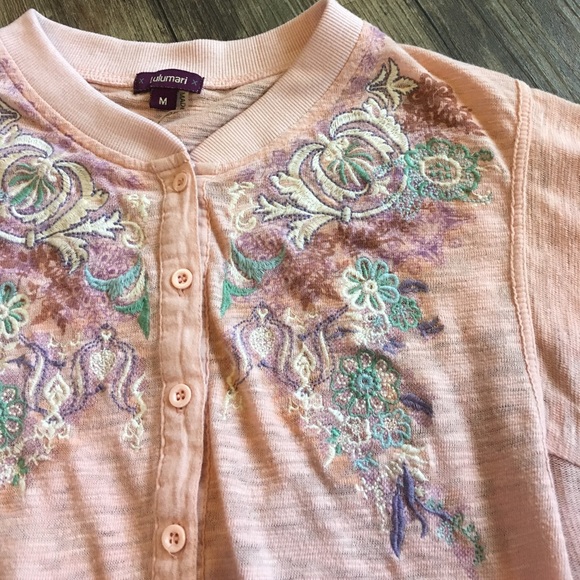 Blush Lulumari Knit Embroidery Sweater | Sz M - Picture 2 of 3