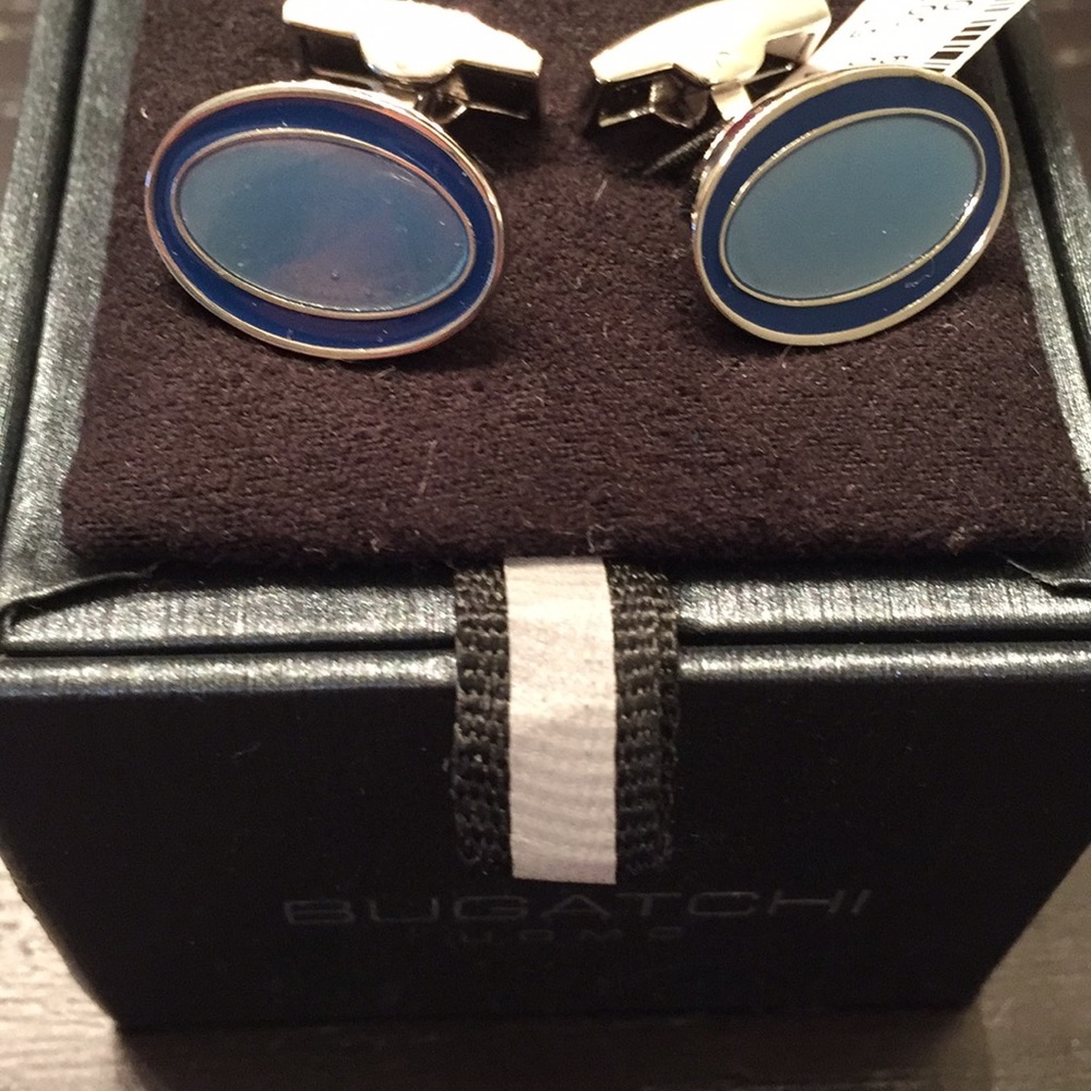 Men's blue cufflinks