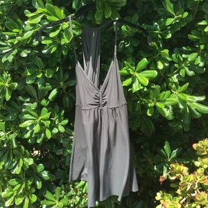 Super soft grey tank top w/ cross cross back