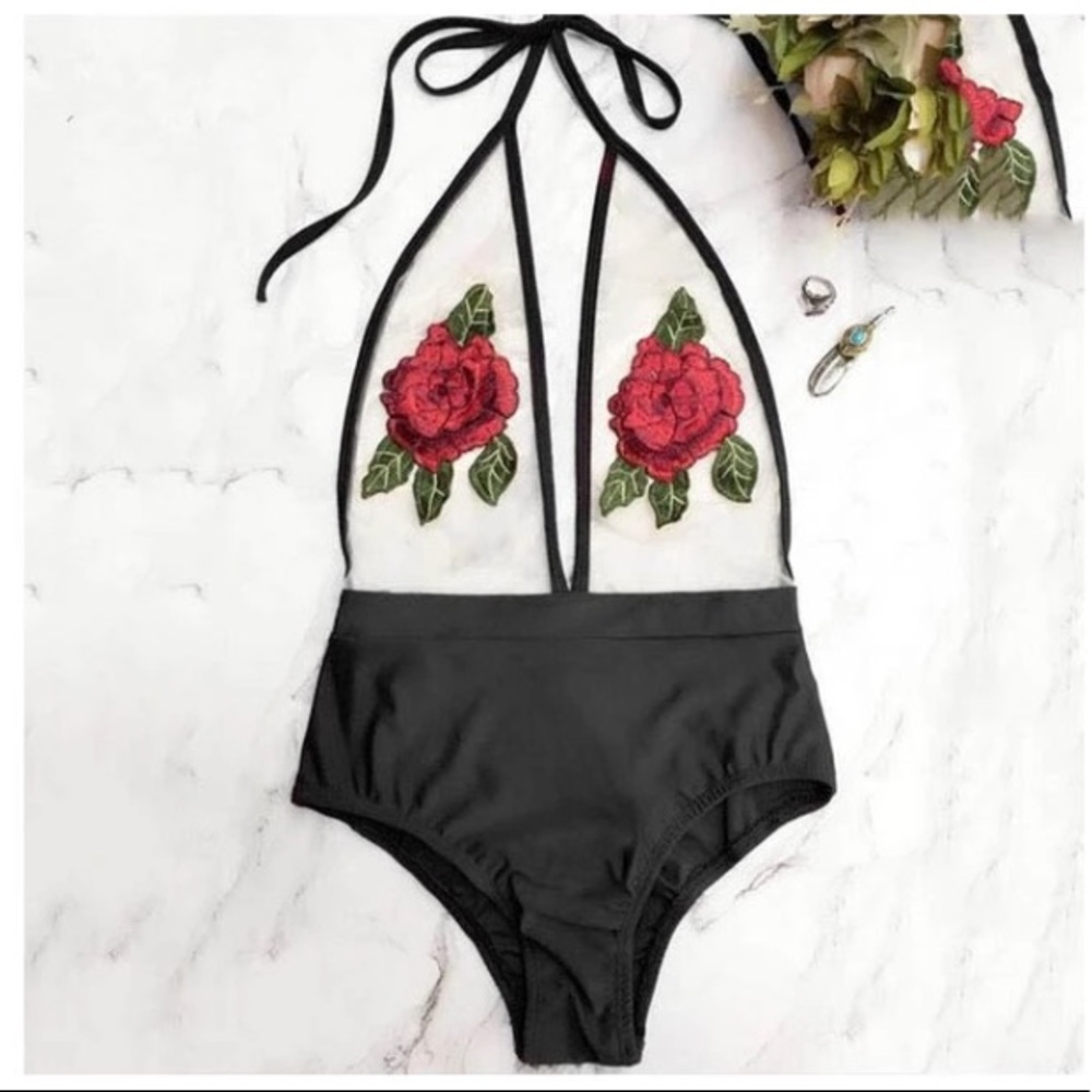 Rose stitched one piece