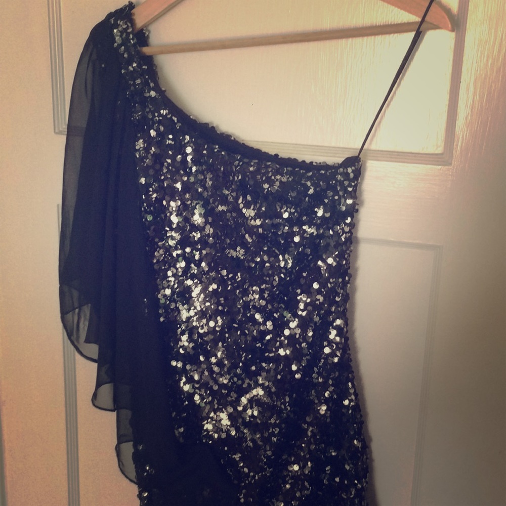 Fanny Fashion USA Black Sparkly Mini Dress Medium
