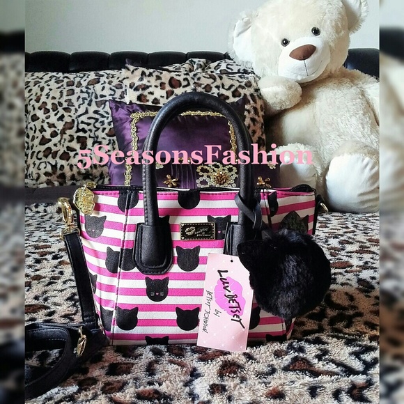 Betsey Johnson Handbags - 🐱 BETSEY JOHNSON Cat Mini Bag Striped Crossbody