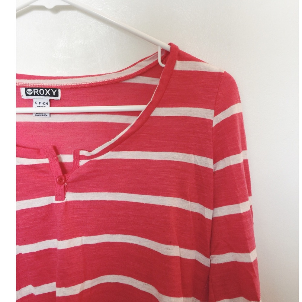 Pacsun Striped 3 quarter sleeve Henley top
