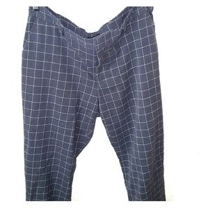 Gray plaid cuffed ankle pants