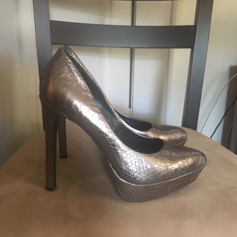 Metallic bcbg platform pump