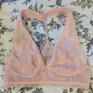 Victoria Secret Pink Lace Longline Halter Bralette
