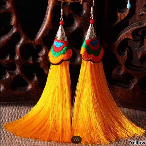 Unique Long Fringe Earrings - Picture 4 of 6