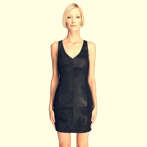 Graham and Spencer Leather Panel Mini Dress Small - Picture 1 of 2