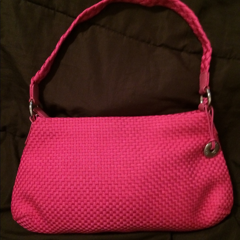 The SAK - Pink fuchsias Basket Weave Purse