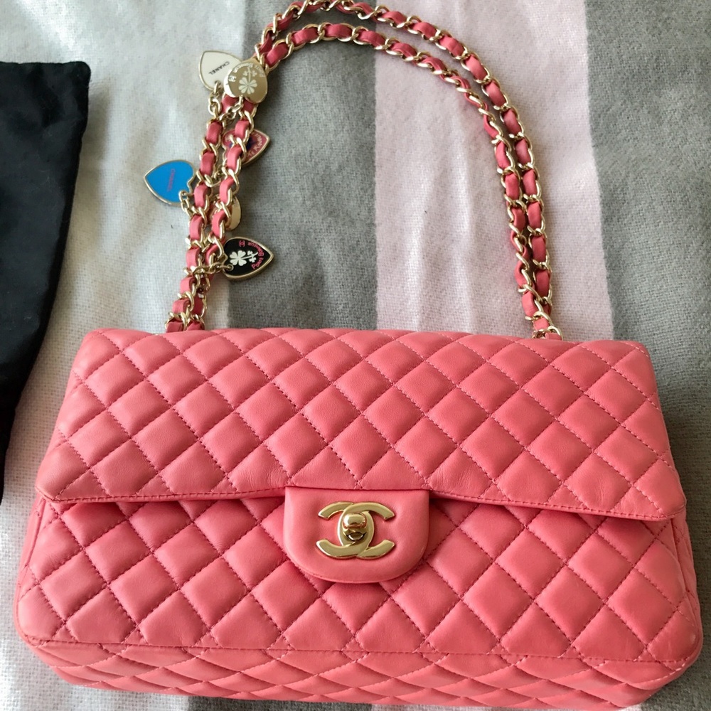 Chanel Valentine Hearts Classic Single Flap