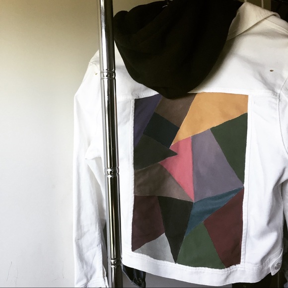 painted white denim jacket