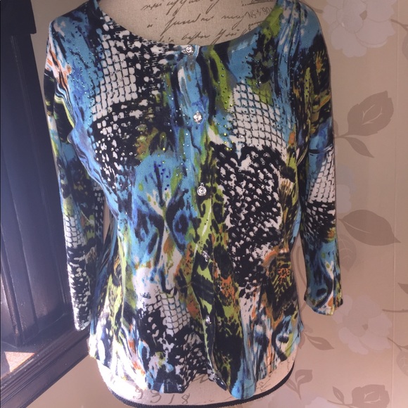 Colorful cardigan glitz and glam! - Picture 2 of 6