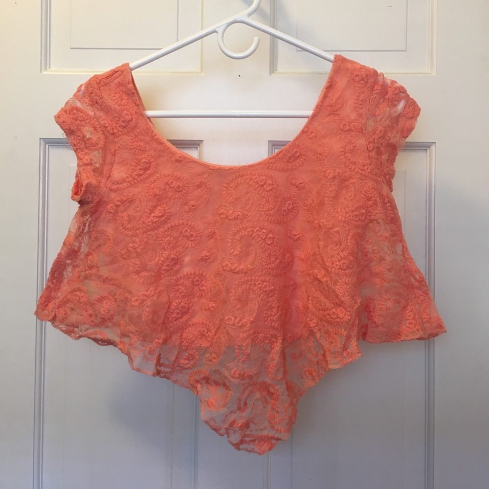 Coral Crop Top- Charlotte Russe 🦑