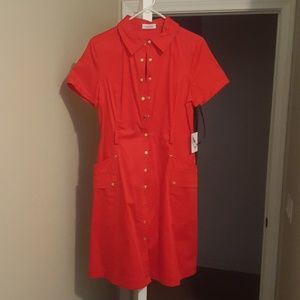Calvin Klein fire red dress