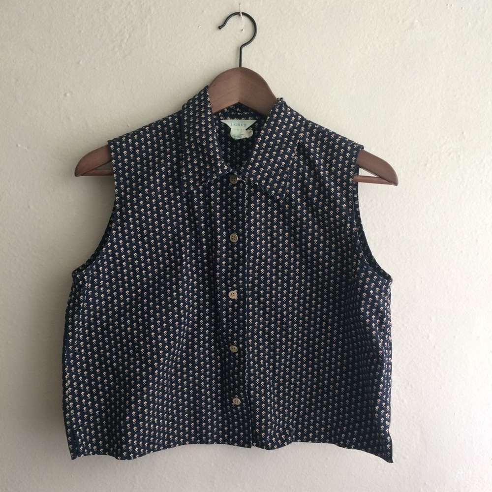 Cropped J Crew collared button up, small