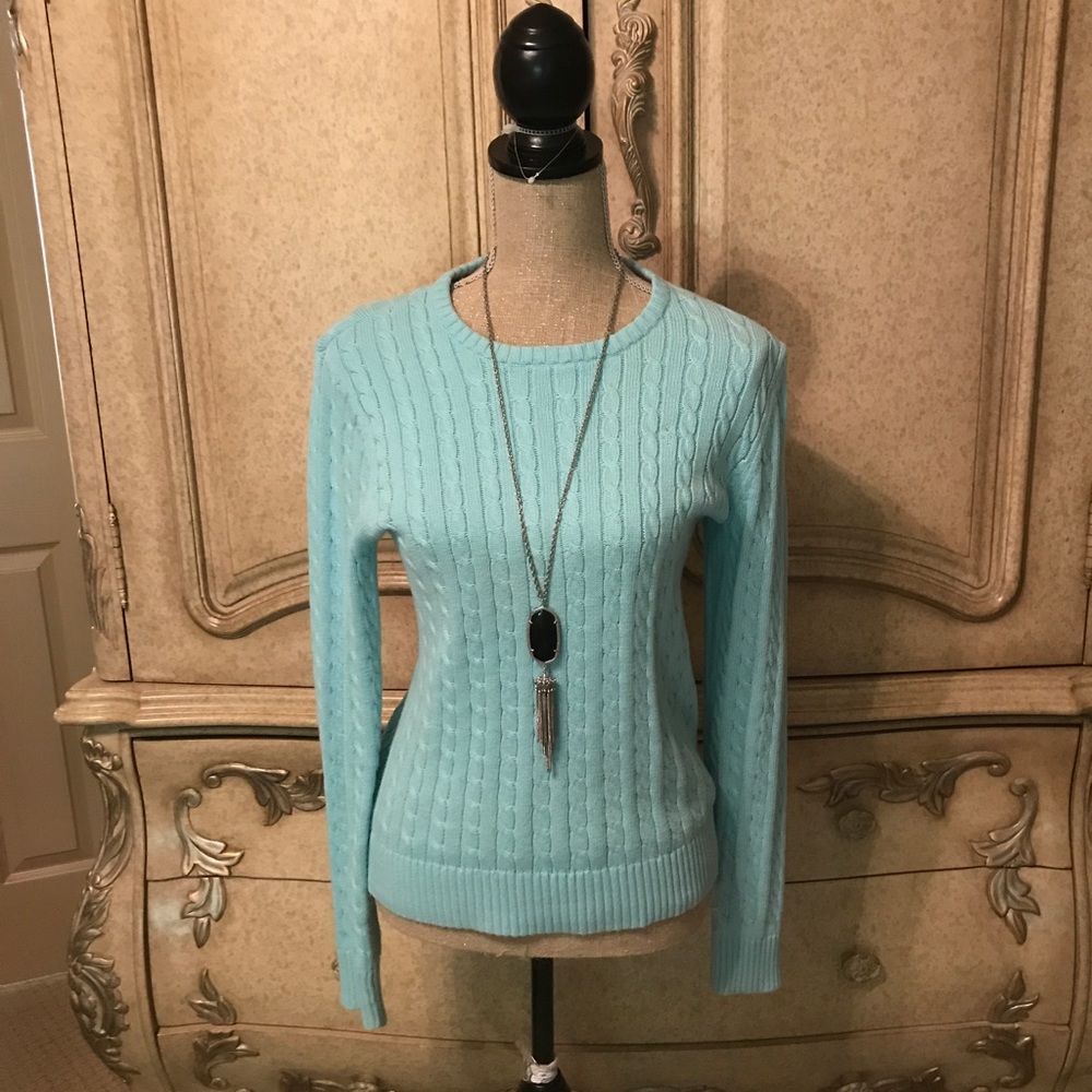Lilly Pulitzer light blue cable knit sweater M