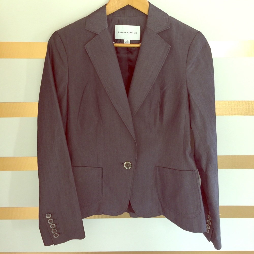 Banana Republic Gray Wool Suit Jacket Blazer