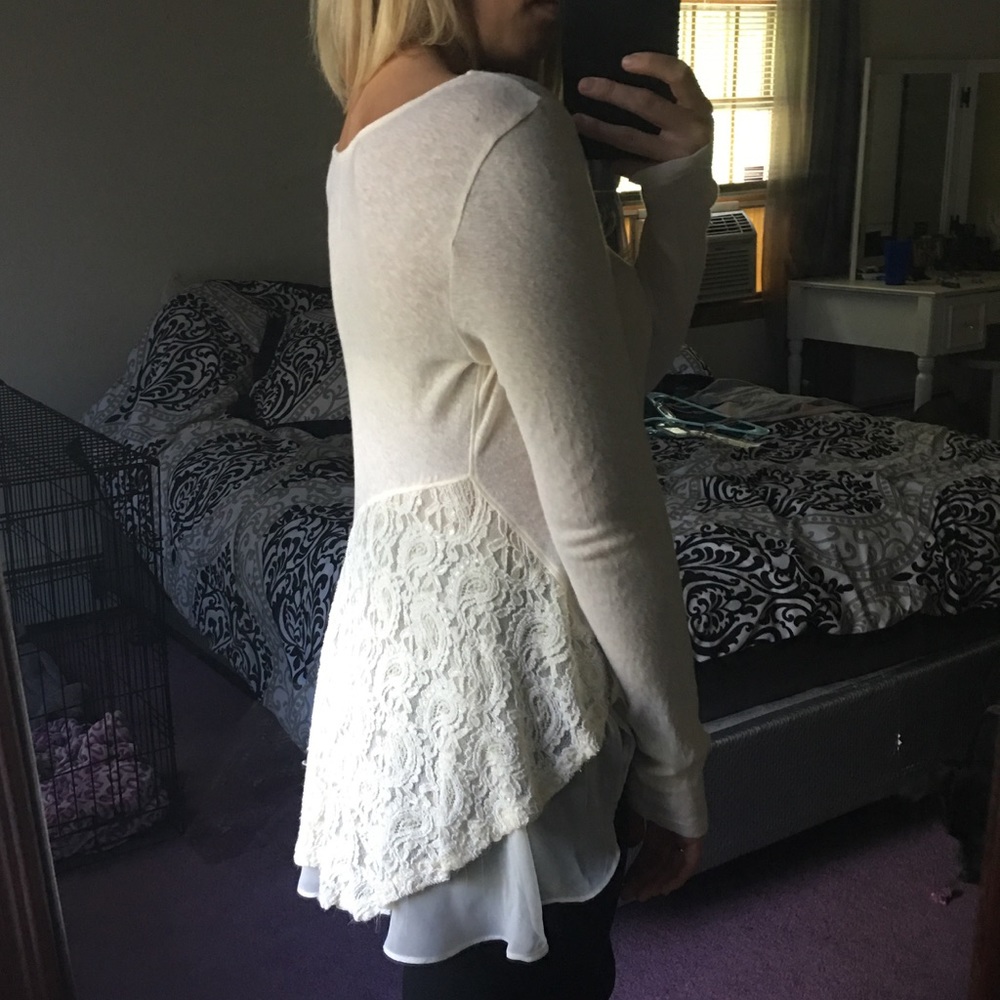 Free people long sleeve high-low top