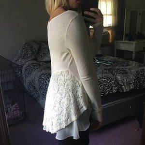 Free people long sleeve high-low top