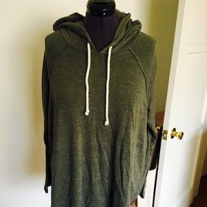 Green hoodie plus size yoga, lightweight