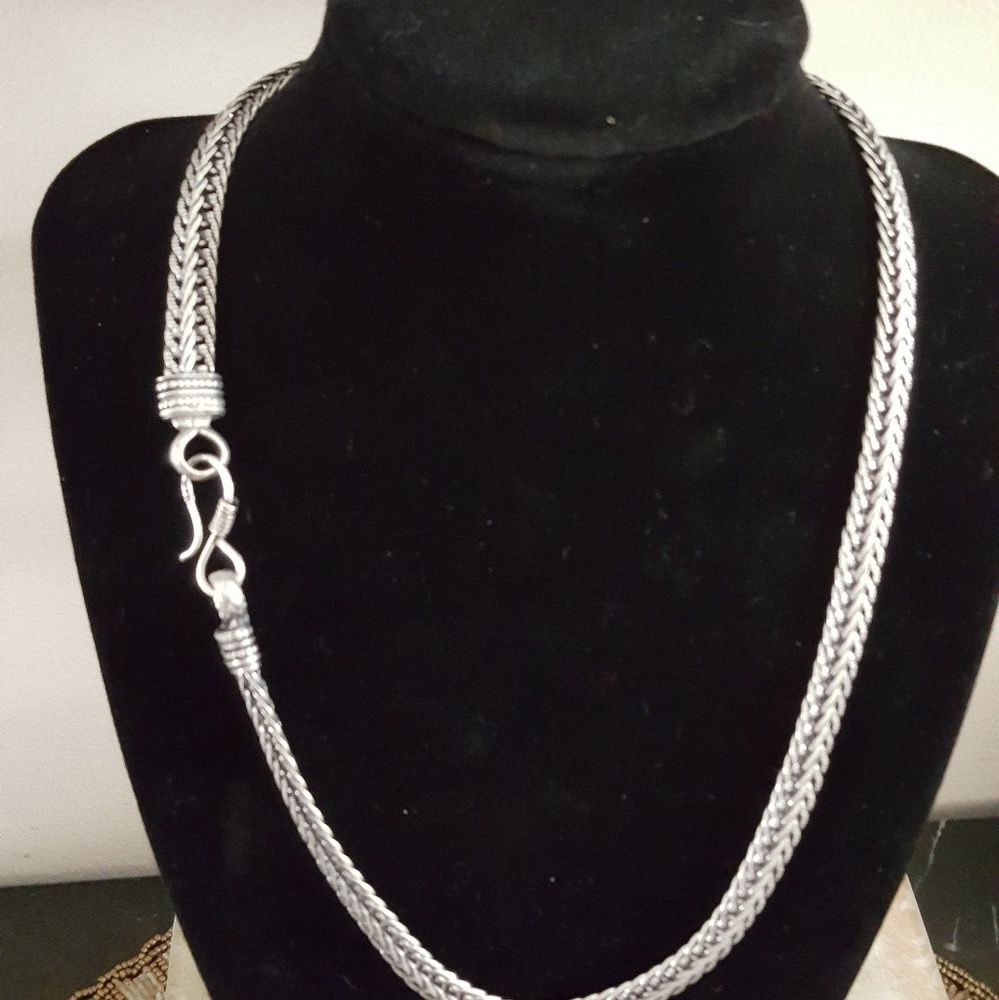 Silver Wheat Chain Necklace