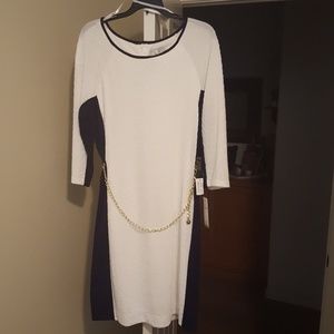 White and black dress