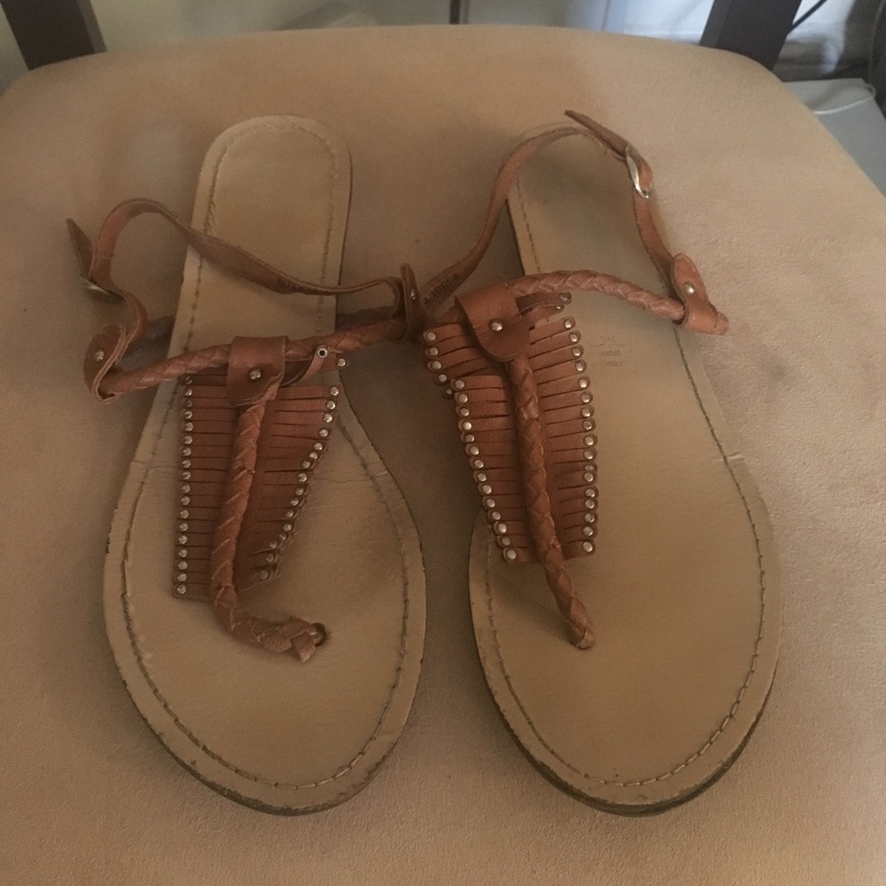 Nude boho sandals