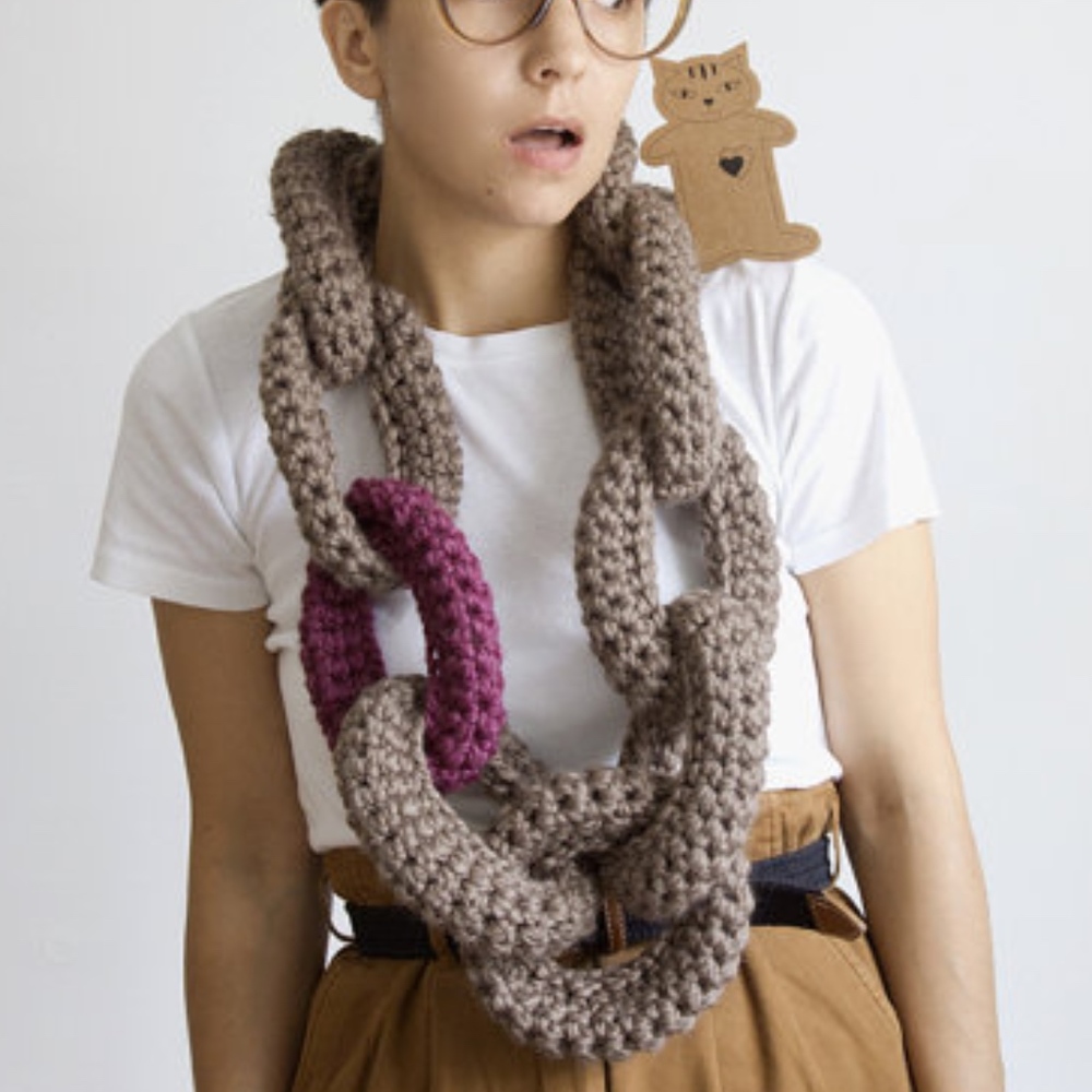 Chunky Chain Scarf by Yokoo (soft wool crochet)