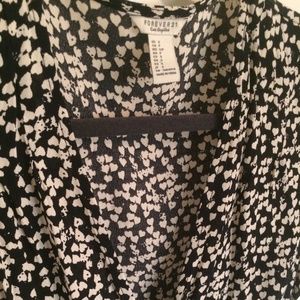 Forever 21 Black and White Heart Romper