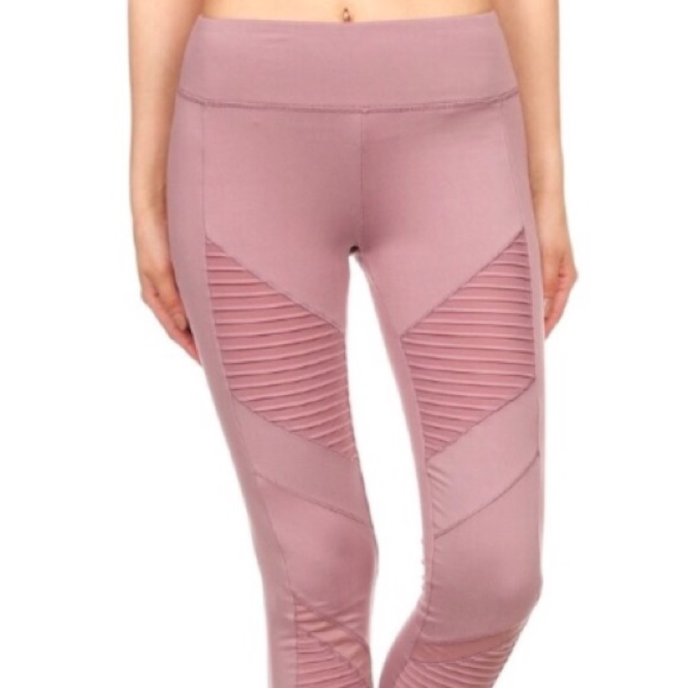 Mauve Purple Moto Comfy Style Leggings Athleisure - Picture 5 of 7