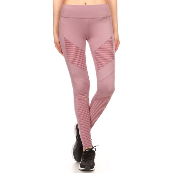 Mauve Purple Moto Comfy Style Leggings Athleisure - Picture 4 of 7