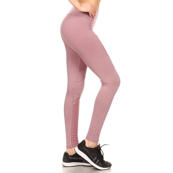 Mauve Purple Moto Comfy Style Leggings Athleisure - Picture 7 of 7