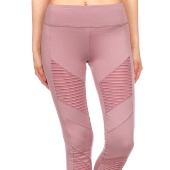 Mauve Purple Moto Comfy Style Leggings Athleisure - Picture 5 of 7