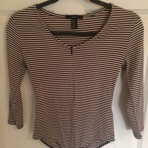 Forever 21 Black and White Striped Bodysuit (NWOT)