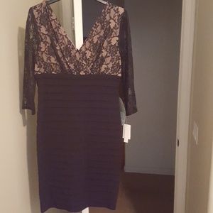 Black n nude dress with lace top