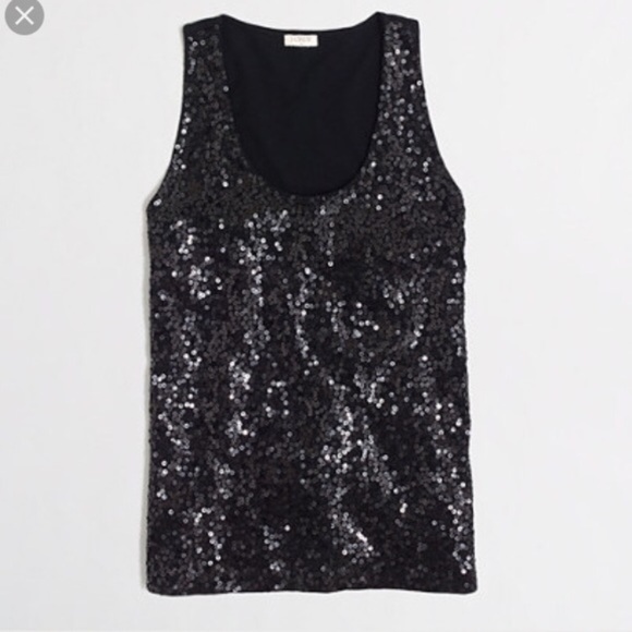 J Crew Black Sequin Tank - Picture 2 of 5