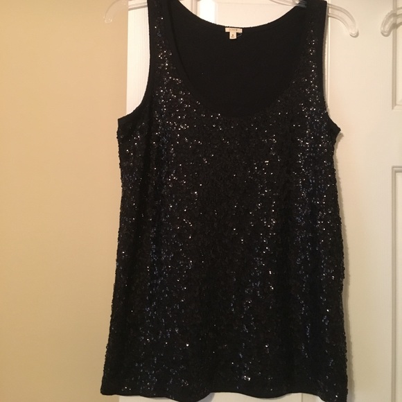 J Crew Black Sequin Tank - Picture 3 of 5