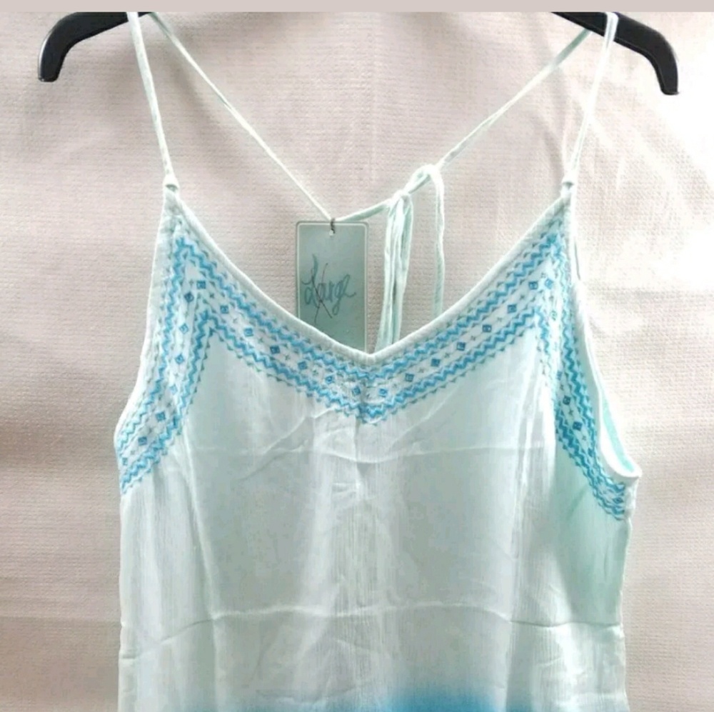 Andree Blue Tie Die Strappy Tank Top shirt Size L