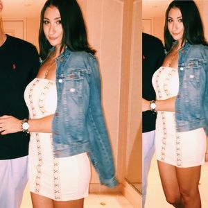 Pretty Little Thing blush pink corset dress