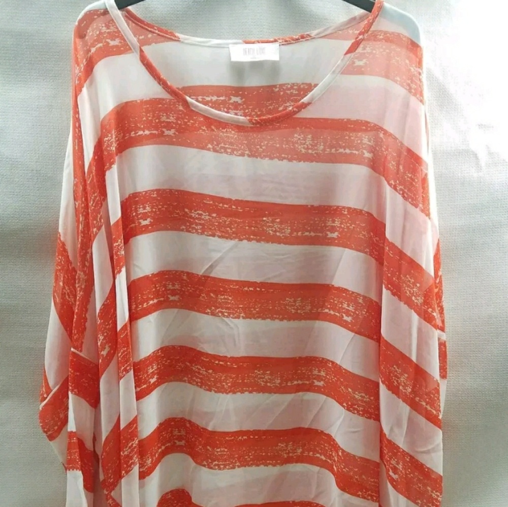 Peach Love Cream California Dolman Striped Top
