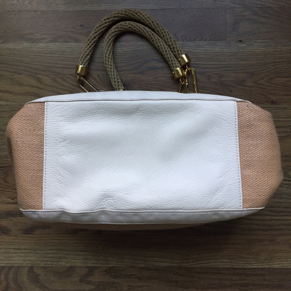 ❌SOLD❌Tory Burch Woven Leather Trim Bag - Picture 6 of 7