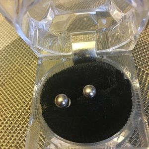 Sterling silver ball earrings