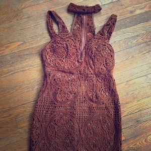 Copper Lace Cocktail Dress