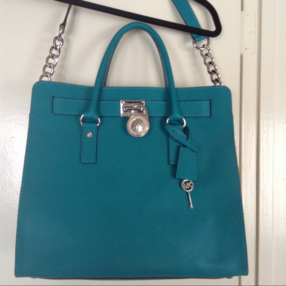 Authentic Michael Kors Hamilton Bag in Aqua color
