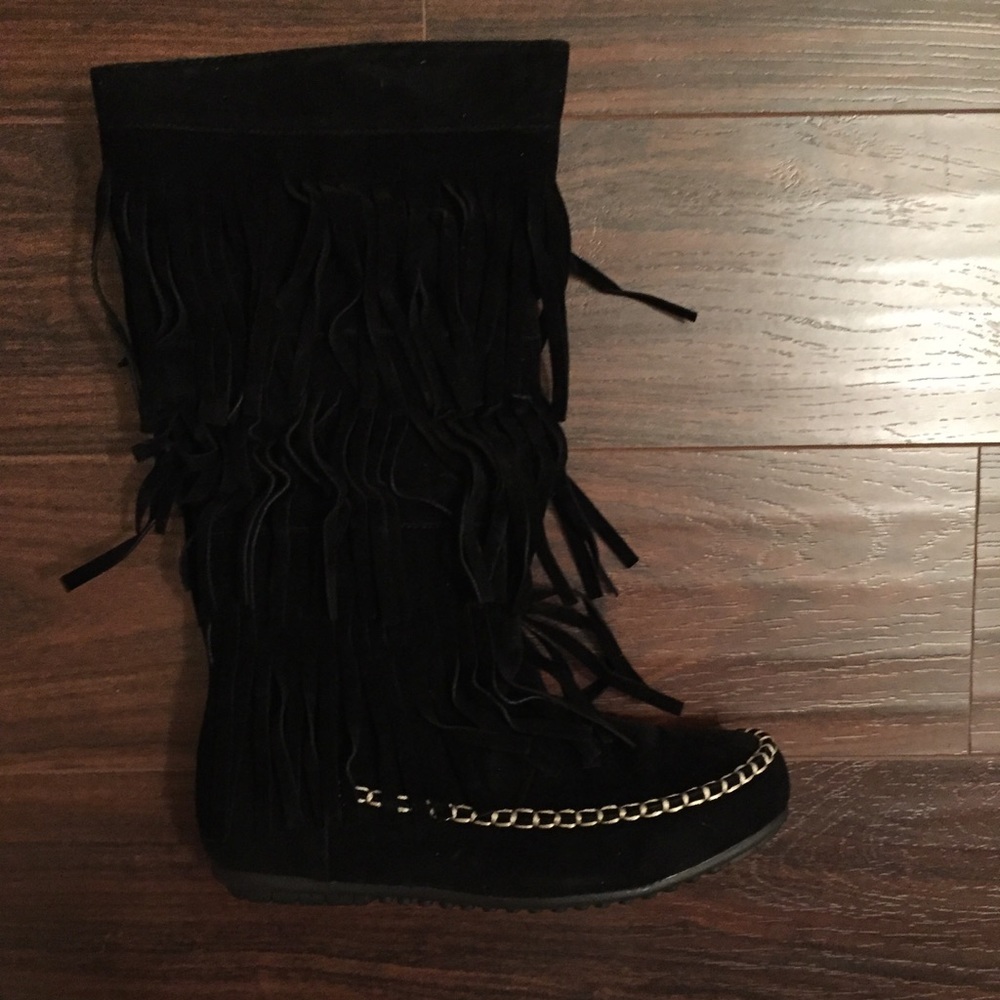 ⭕️LAST DAY!!! Bohemian Fringe Vegan Suede Boots - Picture 3 of 6