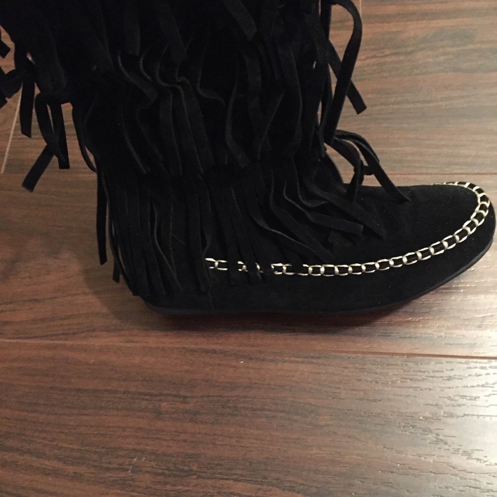 ⭕️LAST DAY!!! Bohemian Fringe Vegan Suede Boots - Picture 6 of 6