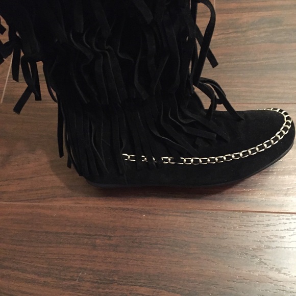 ⭕️LAST DAY!!! Bohemian Fringe Vegan Suede Boots - Picture 6 of 6