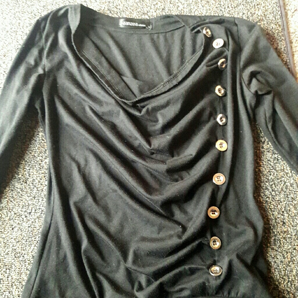 *SALE*Zanzea Black Cowel Neck Long Sleeve