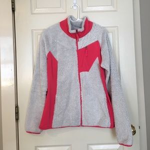 Cream/Pink fuzzy Columbia jacket